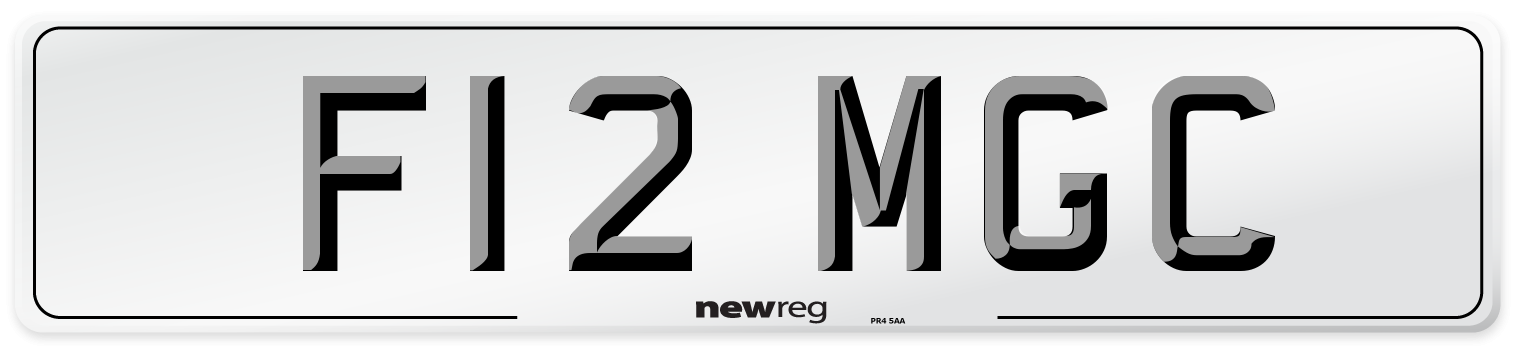 F12 MGC Number Plate from New Reg